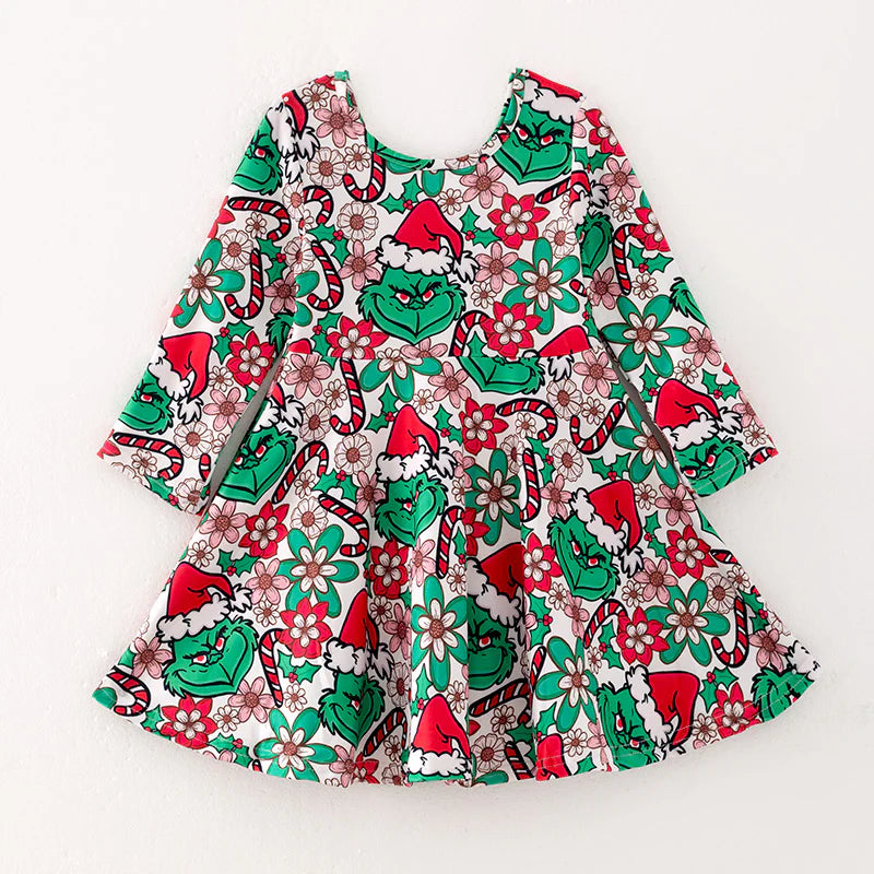 Santa Grinch Twirl Dress | Preorder