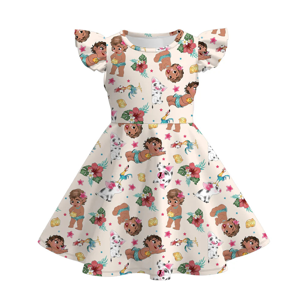 Flowers and Pigs Twirl Dress  | Preorder