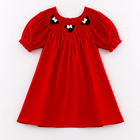 Embroidered Minnie Smocked Dress | PreOrder