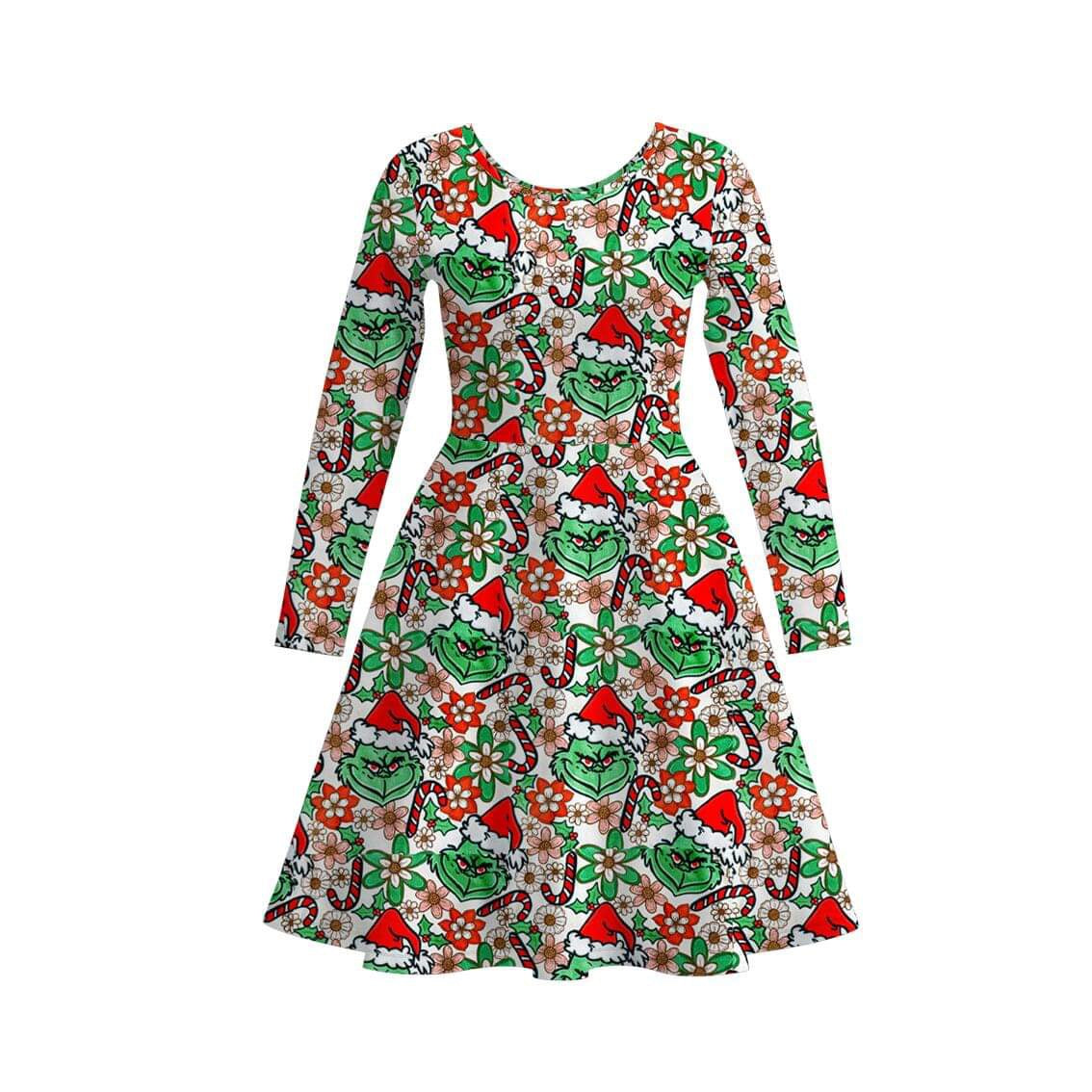 Santa Grinch Adult Twirl Dress | Pre-Order
