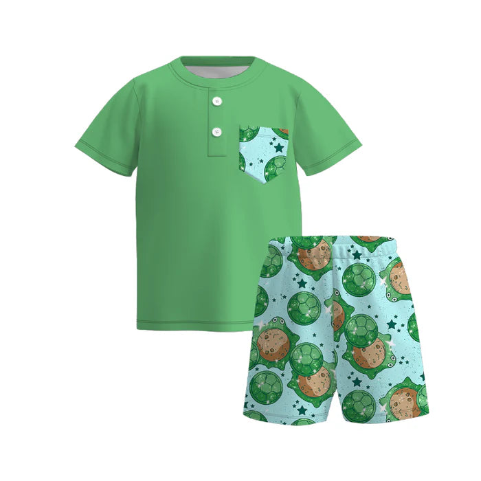 Boy Cartoon Print Short Set | Preorder