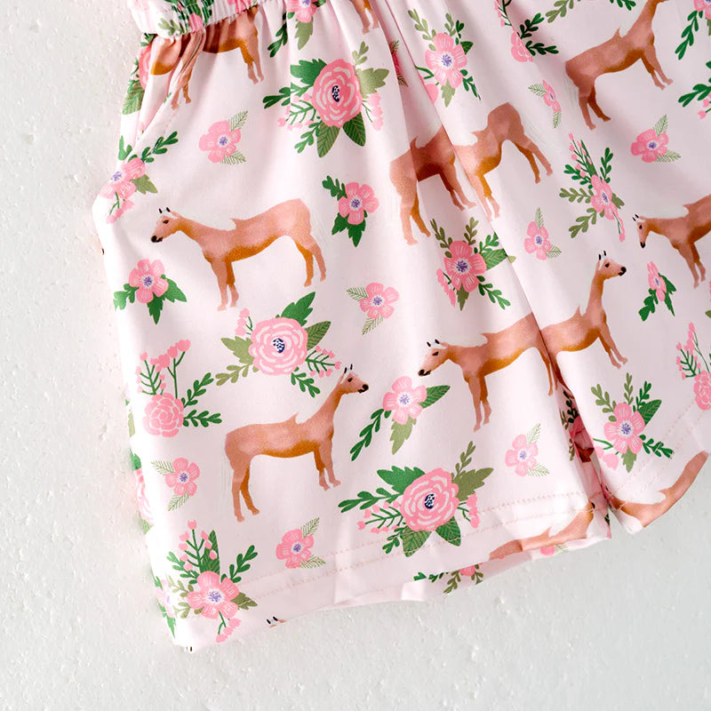 Floral Deer Romper | Preorder