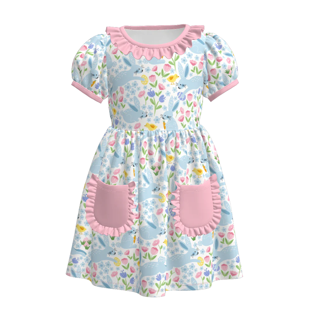 Easter Bunny Frill Cuff Dress | Preorder