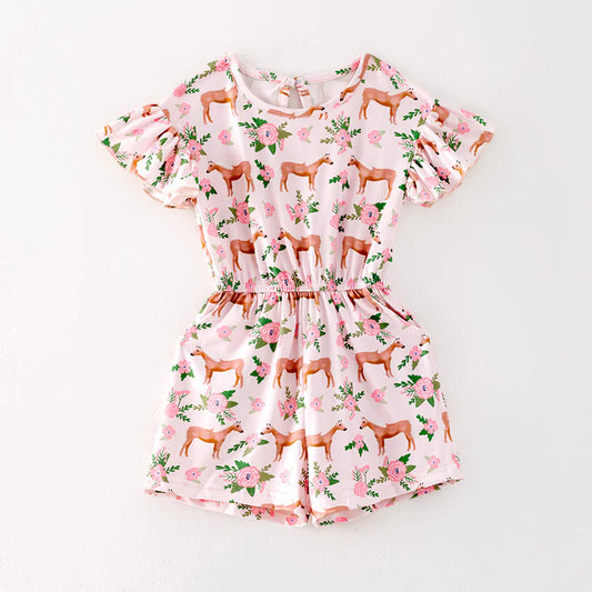 Floral Deer Romper | Preorder