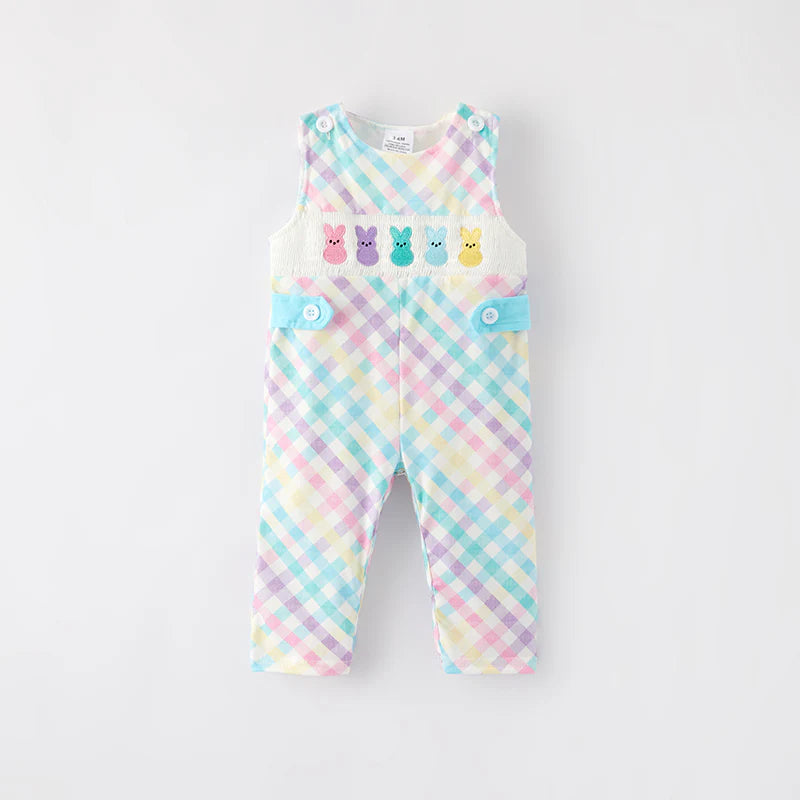 Embroidered Easter Smocked  Boys Romper  | Preorder