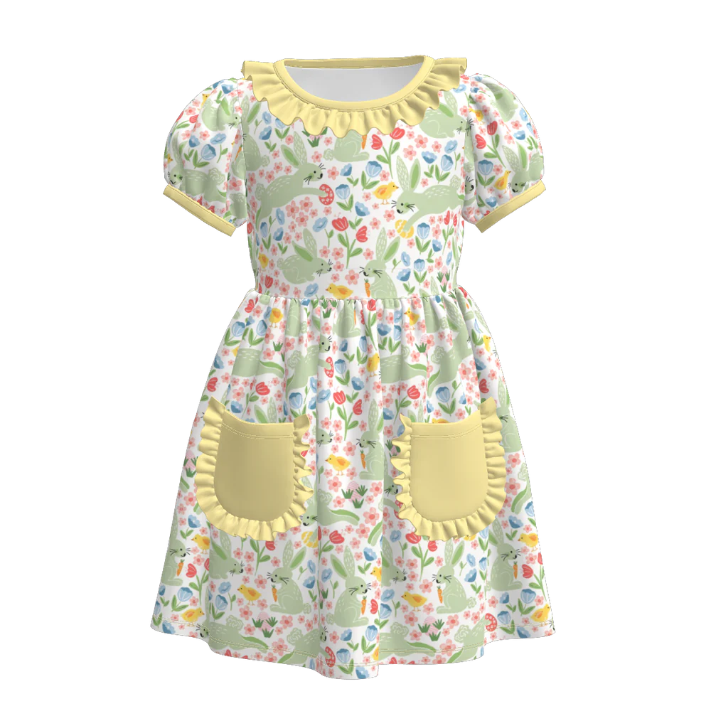Easter Bunny Frill Cuff Dress | Preorder