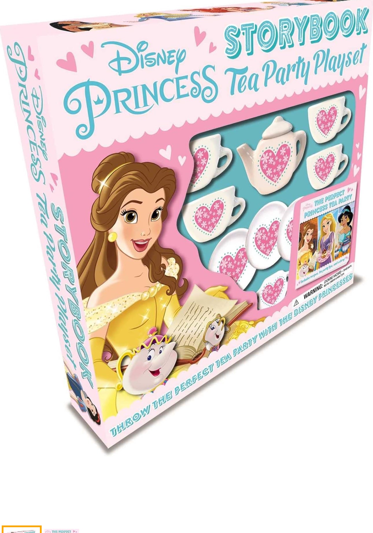 Disney Princess Storybook Tea Party Playset: with 11-Piece Porcelain Teapot & Cups