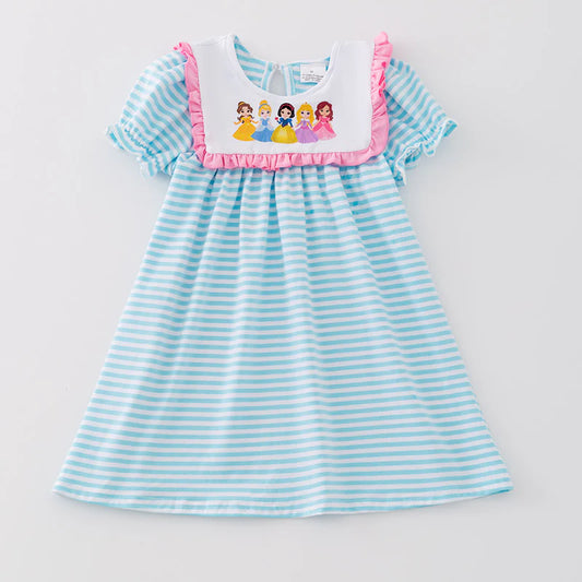 Princesses & Blue Stripes Dress  | Preorder