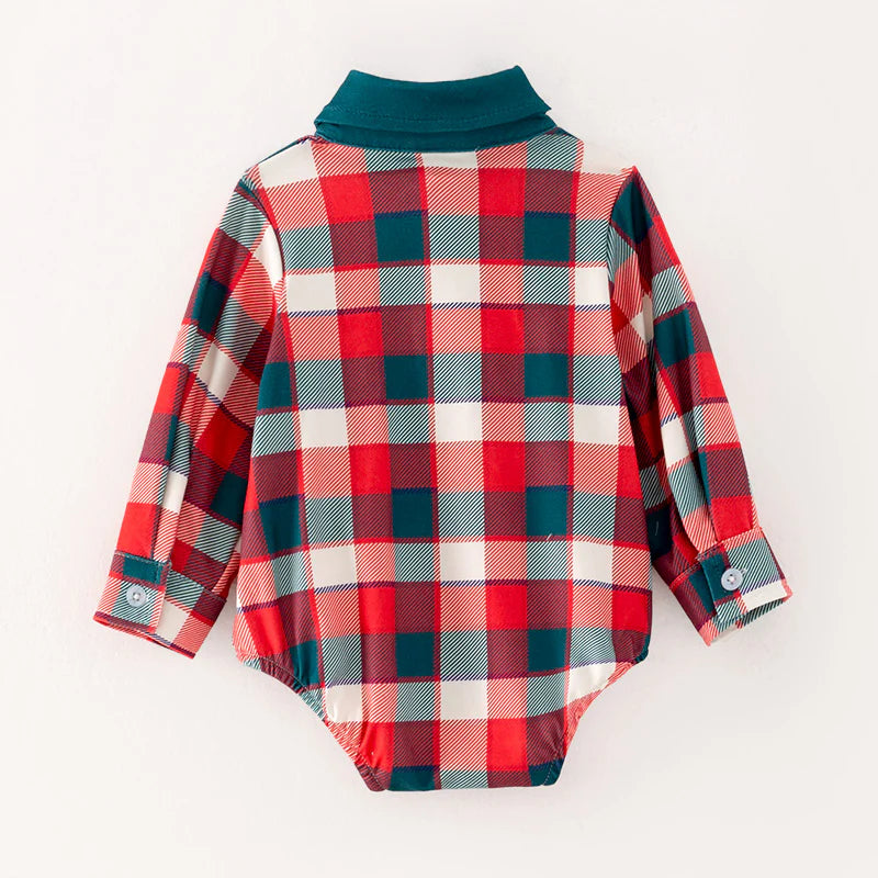 Plaid Christmas Romper | Preorder