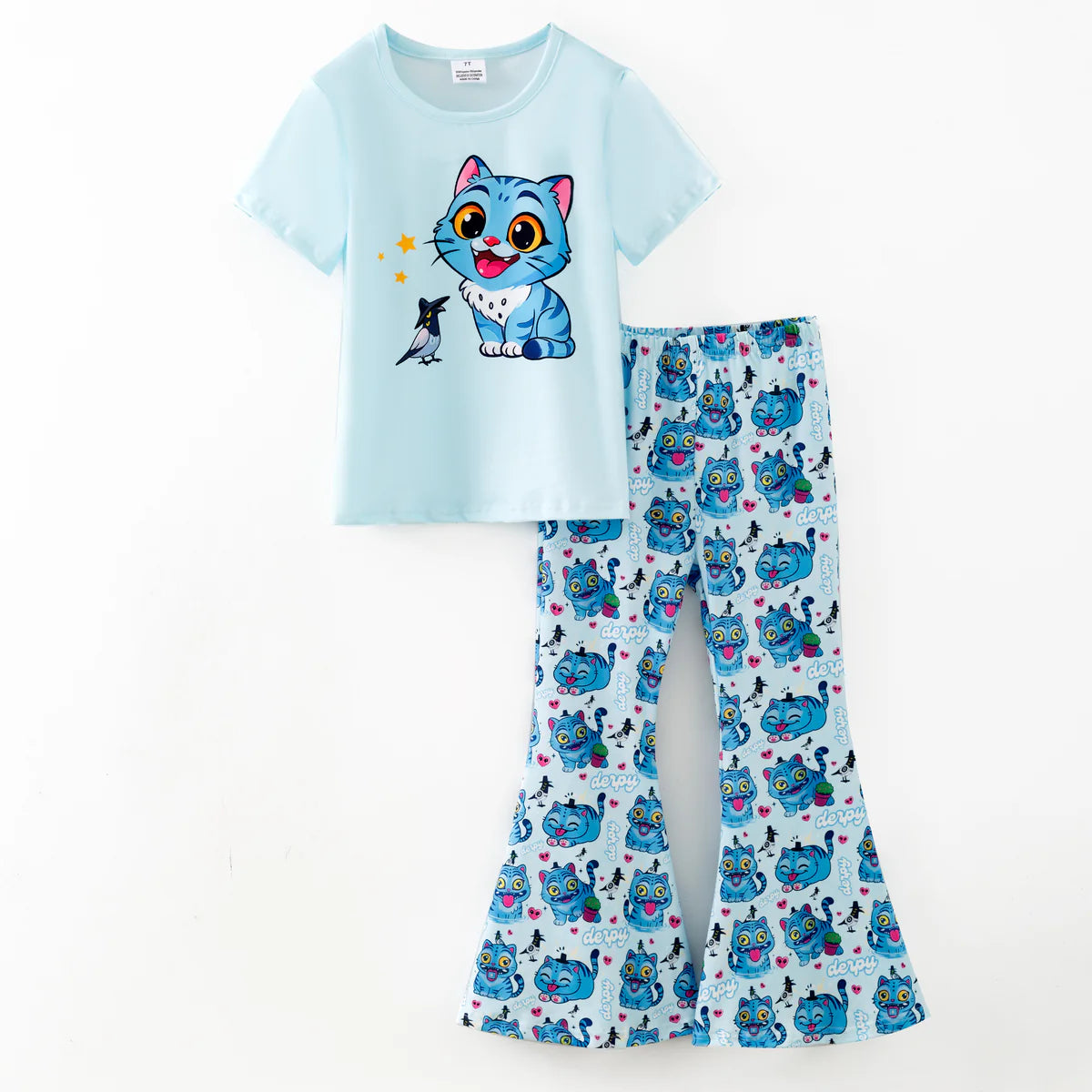 Character Print Flared Pant Set  | Pre-Order