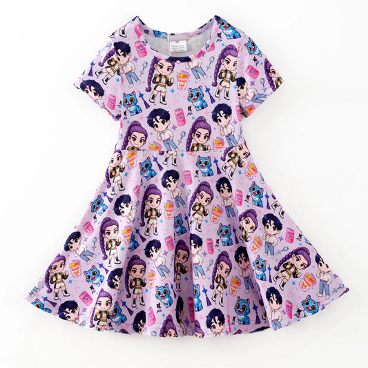 Character Print Twirl Dress | Preorder