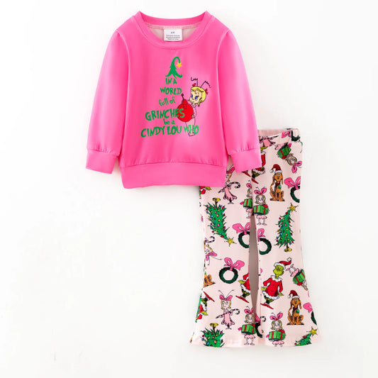 Christmas Themed Flared Pant Set | Preorder