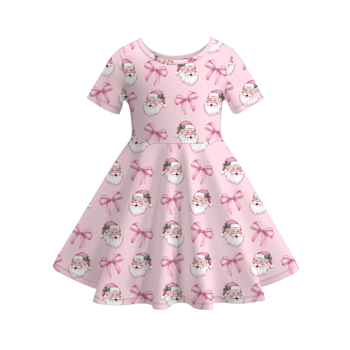 Pink Santa Twirl Dress | PreOrder
