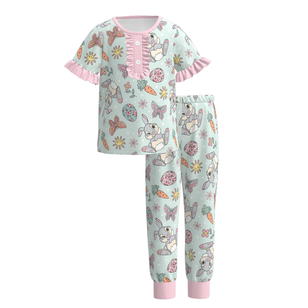 Easter PJs with Pink Ruffle | IN STOCK