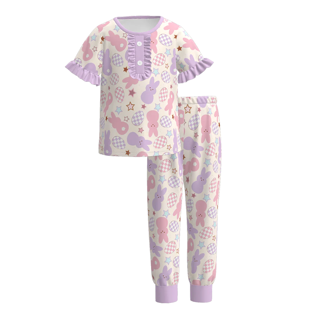 Easter PJs with Purple Ruffle | IN STOCK