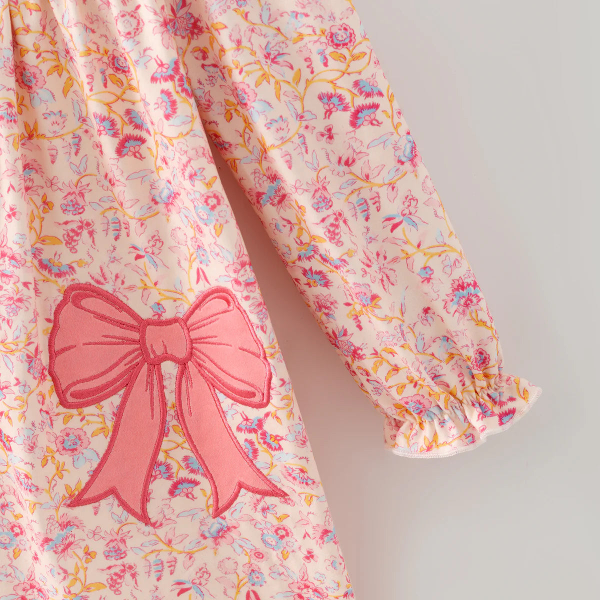 FALL BOW APPLIQUE DRESS  | PREORDER