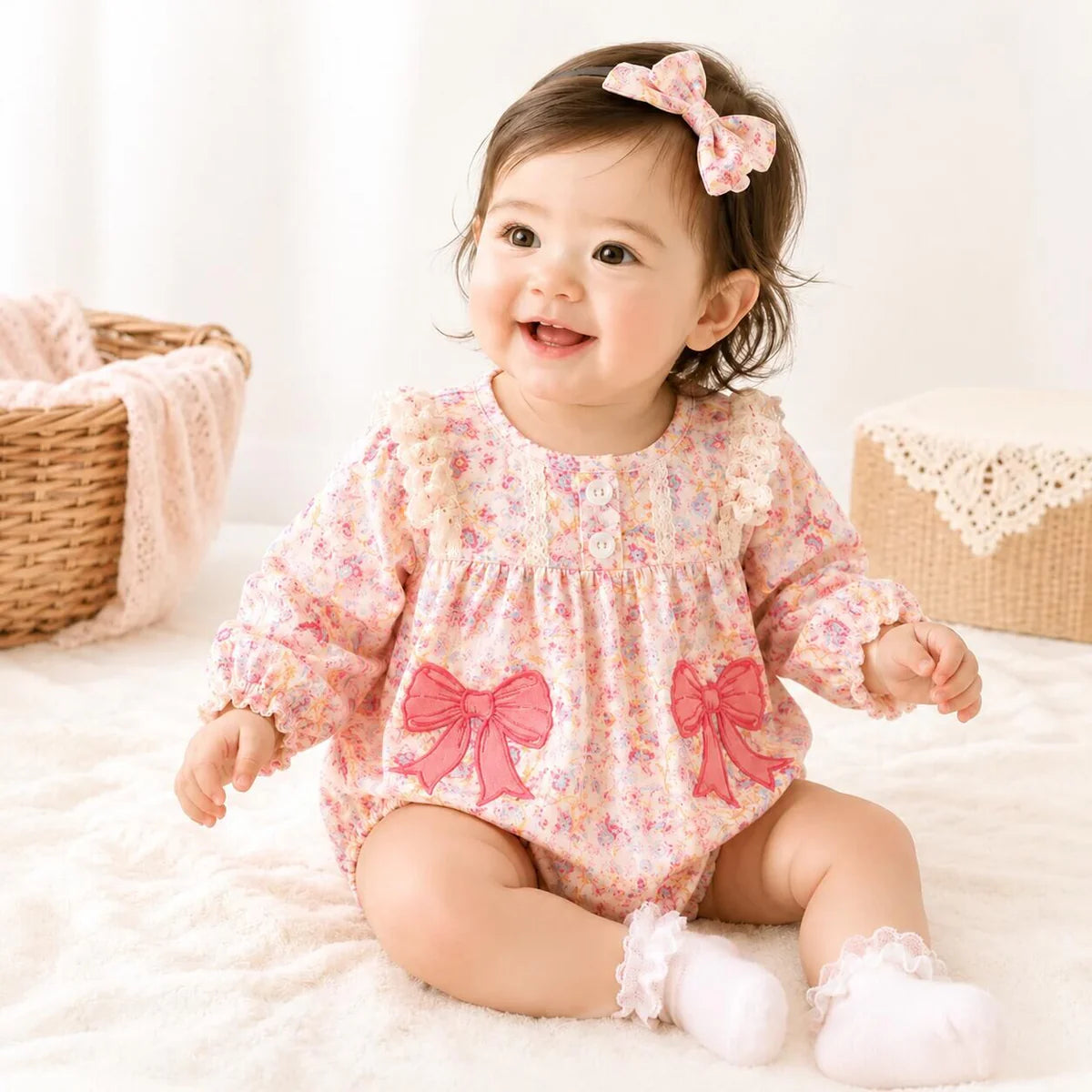FALL BOW APPLIQUE ROMPER | PREORDER