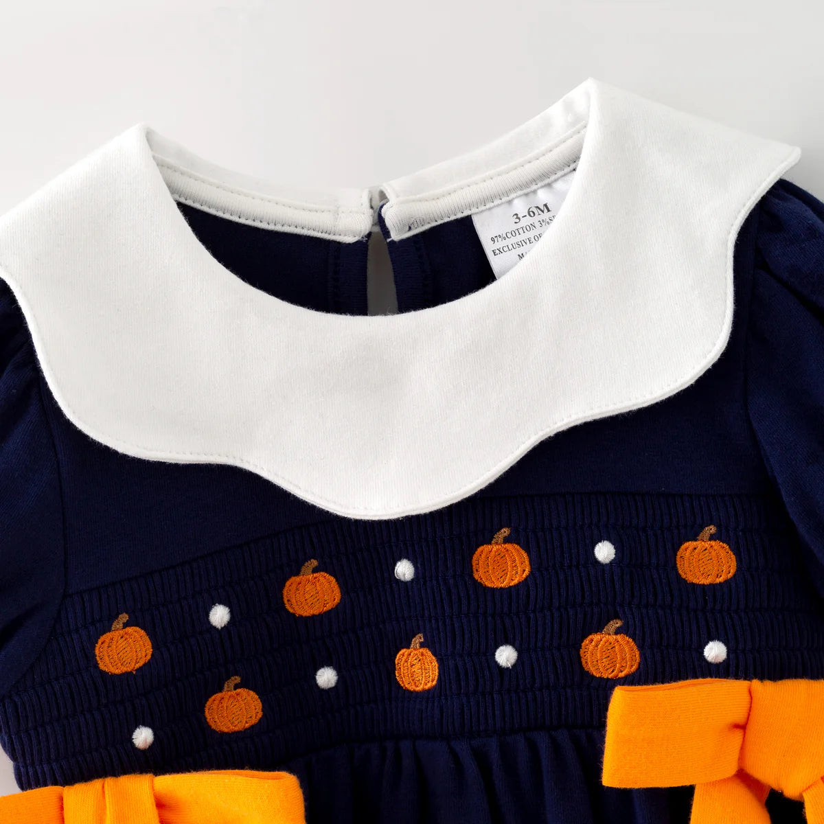 PUMPKIN SMOCKED ROMPER | PREORDER